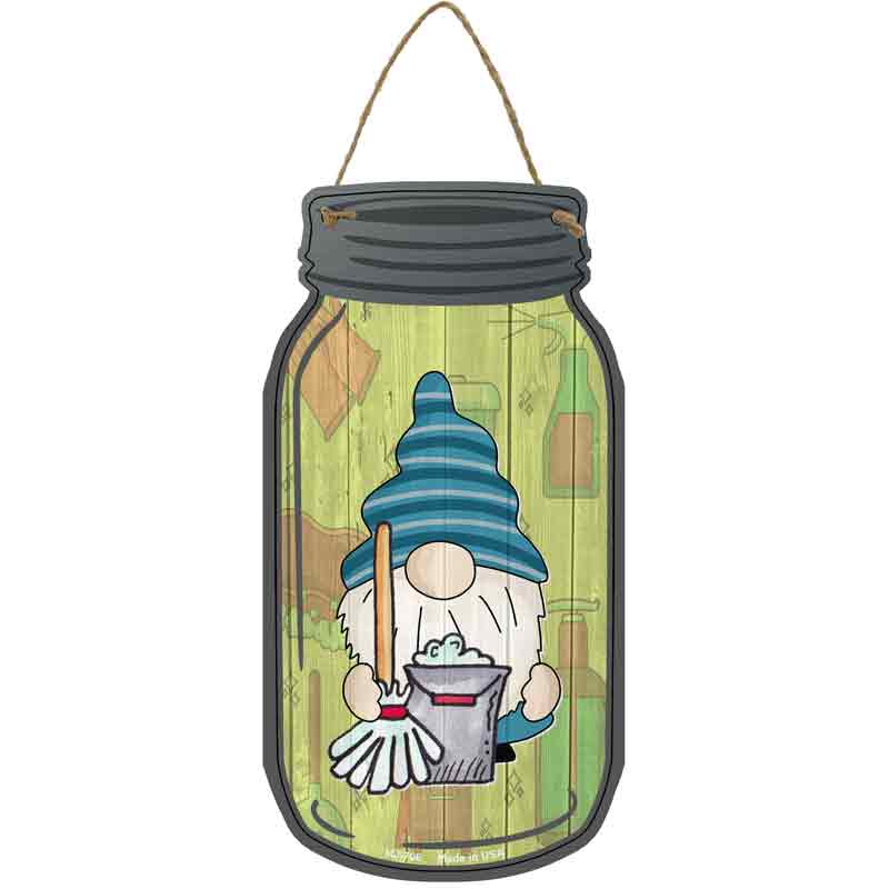 Gnome With Mop Wholesale Novelty Metal Mason Jar SIGN
