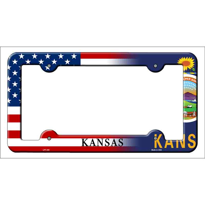 Kansas|American FLAG Wholesale Novelty Metal License Plate Frame