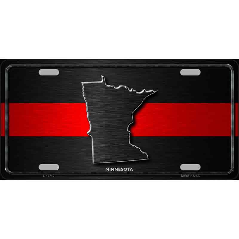 Minnesota Thin Red Line Wholesale Metal Novelty LICENSE PLATE