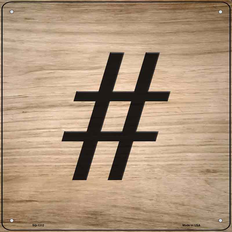 Hashtag Symbol Tiles Wholesale Novelty Metal Square SIGN
