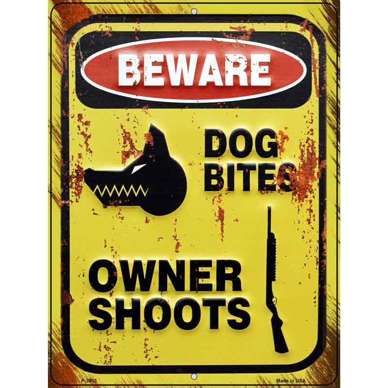 Beware Dog Bites Wholesale Novelty Metal Parking Sign