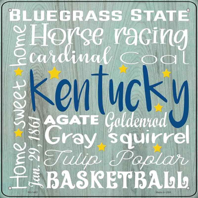 Kentucky Motto Wholesale Novelty Metal Square SIGN