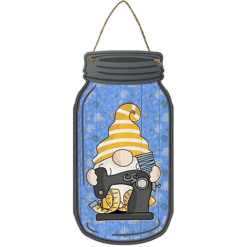 Gnome With Sewing Machine Wholesale Novelty Metal Mason Jar SIGN