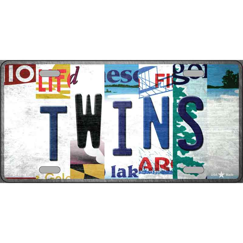 Twins Strip Art Wholesale Novelty Metal License Plate Tag