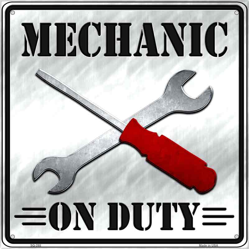 Mechanic On Duty Wholesale Novelty Metal Square SIGN