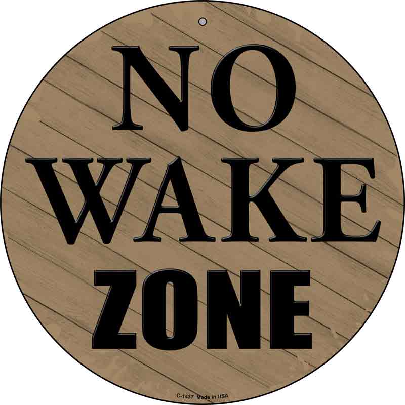 No Wake Zone Wholesale Novelty Metal Circular SIGN