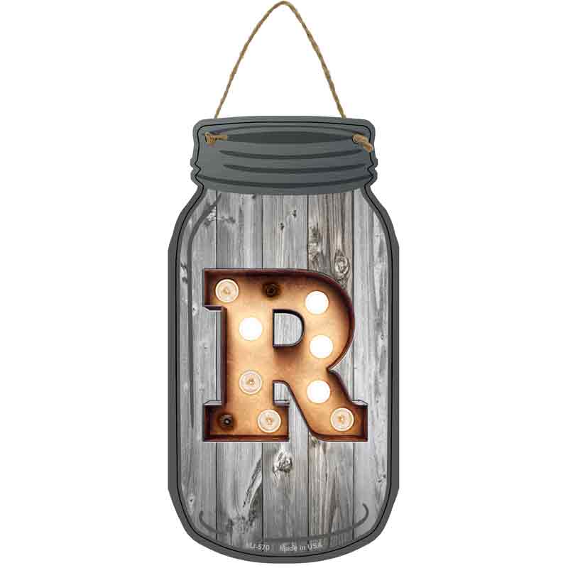 R Bulb Lettering Wholesale Novelty Metal Mason Jar SIGN