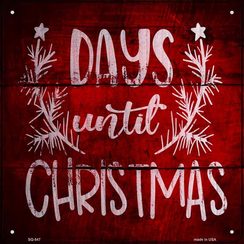 Days Until CHRISTMAS Wholesale Novelty Metal Square Sign