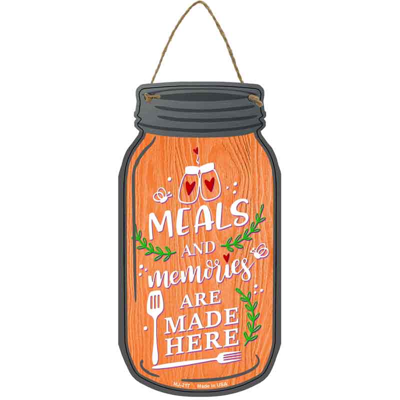 Meals And Memories Orange Wholesale Novelty Metal Mason Jar SIGN