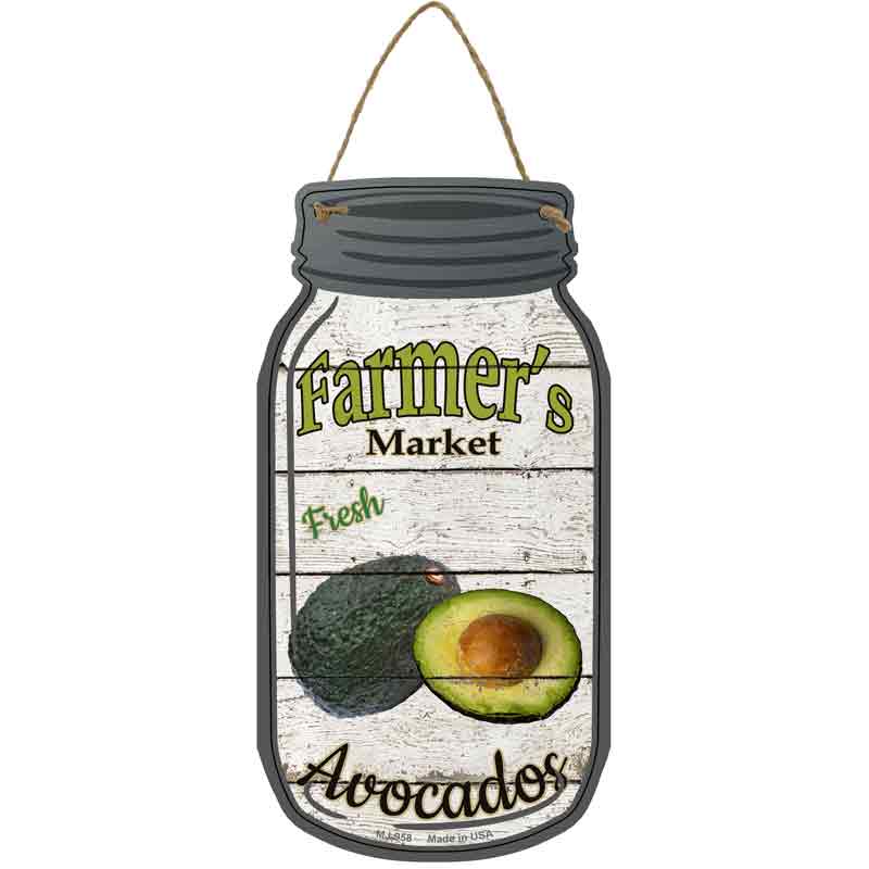 Avocados Farmers Market Wholesale Novelty Metal Mason Jar SIGN