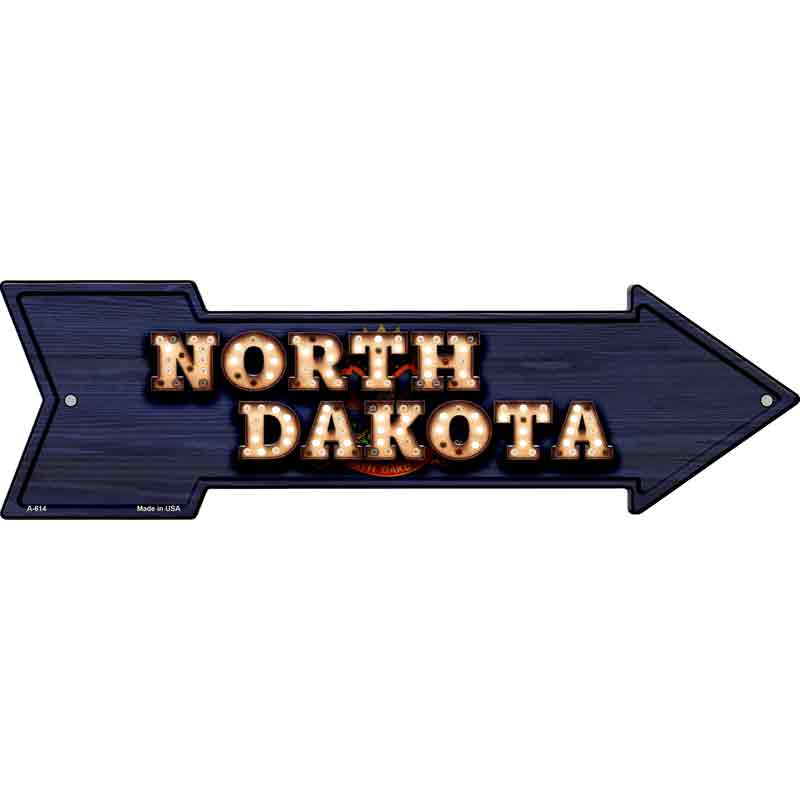 North Dakota Bulb Lettering With State FLAG Wholesale Novelty Arrows