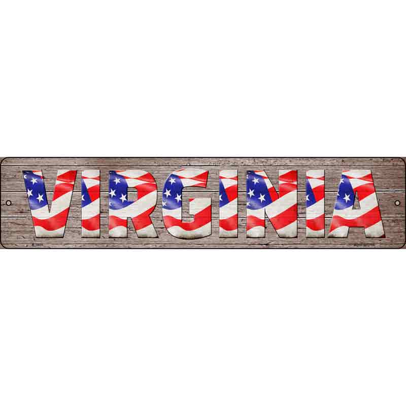 Virginia USA FLAG Lettering Wholesale Novelty Small Metal Street Sign