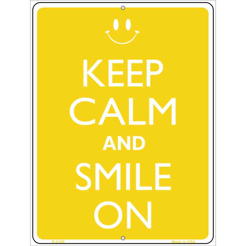 Keep Calm And Smile On Wholesale Metal Novelty Parking SIGN