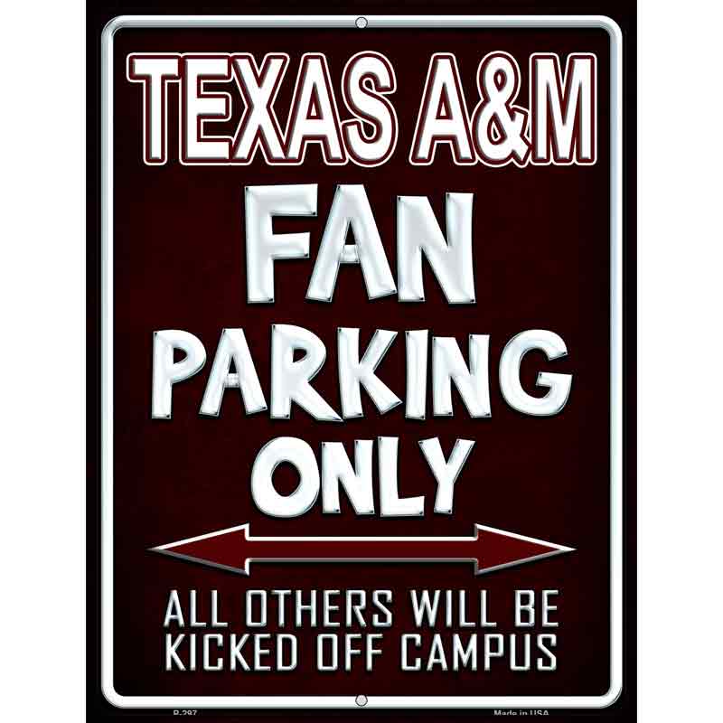 Texas A & M Wholesale Metal Novelty Parking SIGN