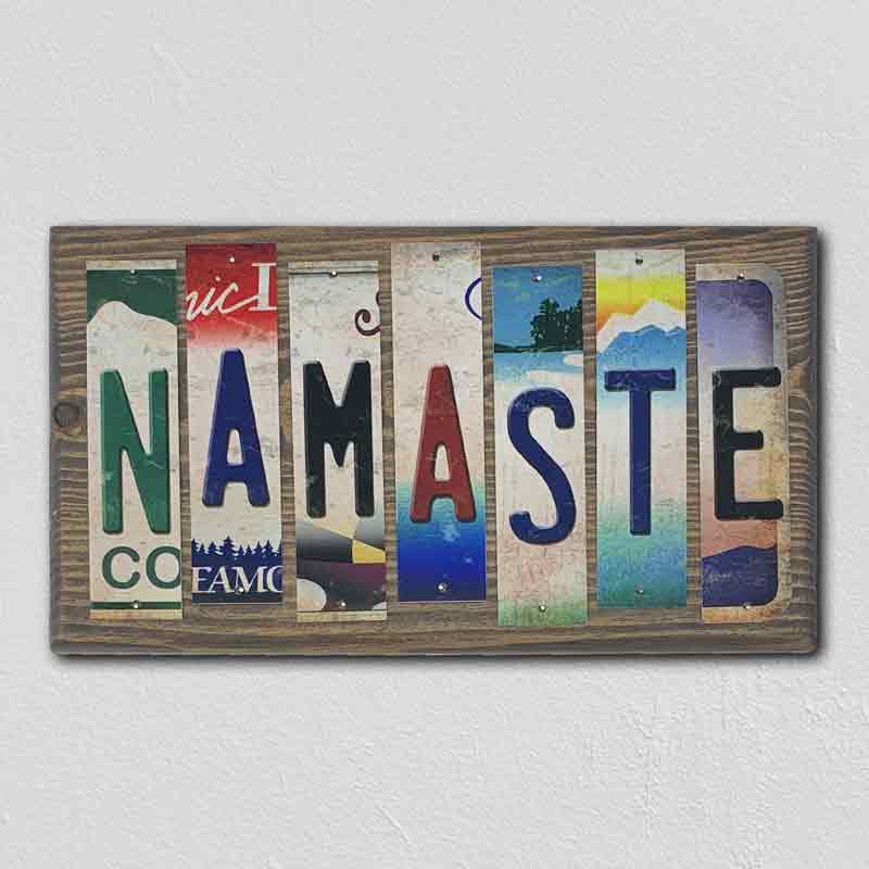 Namaste Wholesale Novelty License Plate Strips Wood Sign