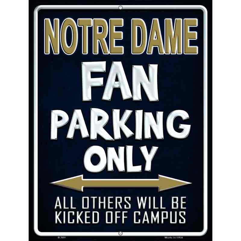 Notre Dame Wholesale Metal Novelty Parking SIGN