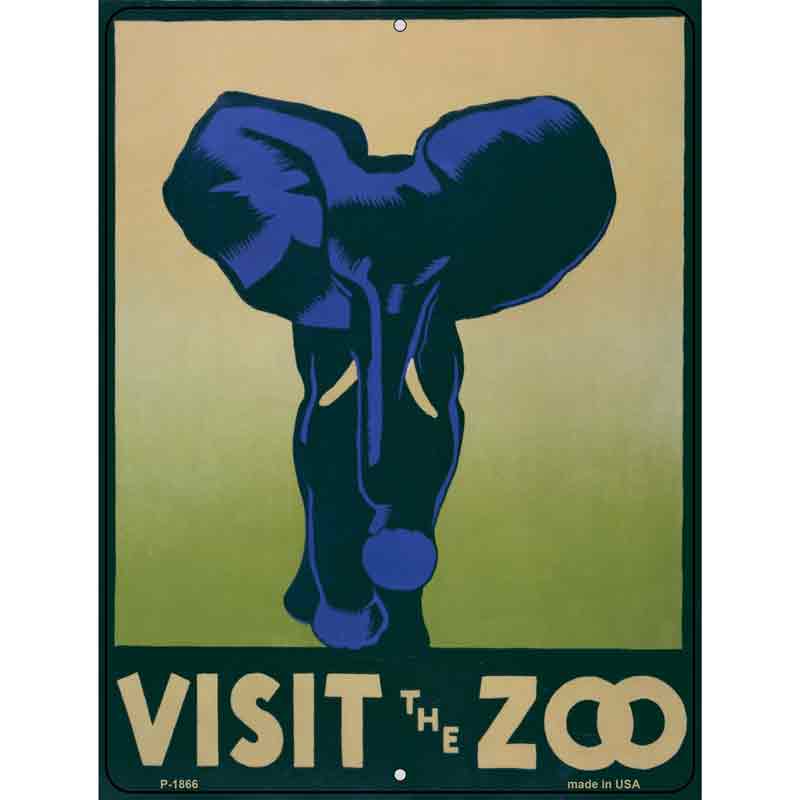 Visit the Zoo Blue Vintage POSTER Wholesale Parking Sign