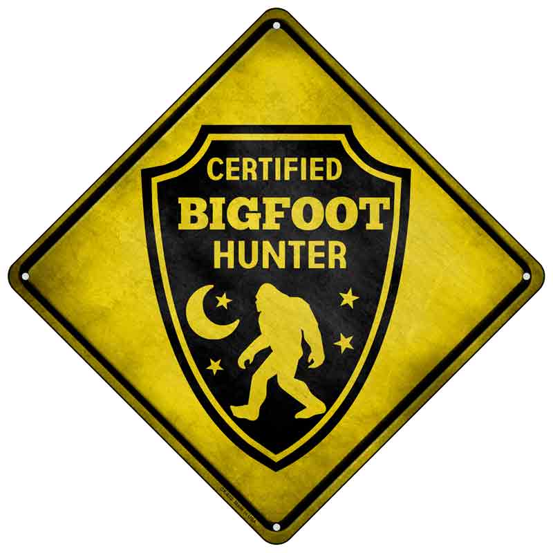 Certified Bigfoot Hunter Wholesale Novelty Metal Crossing SIGN