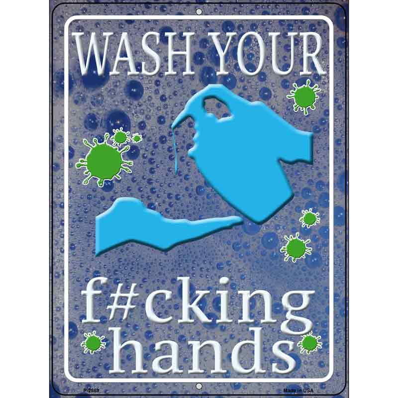 Wash Your Hands Wholesale Novelty Metal Parking SIGN P-2869