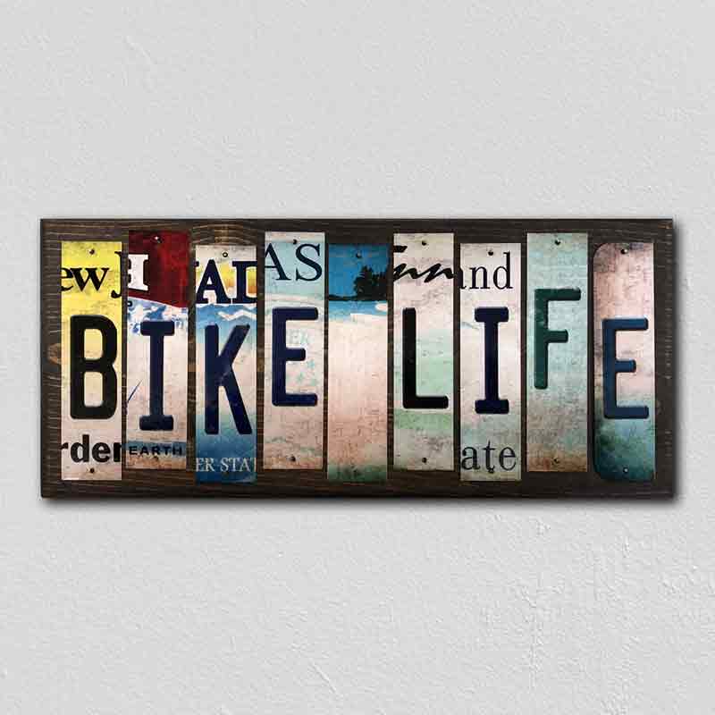 Bike Life Wholesale Novelty License Plate Strips Wood SIGN