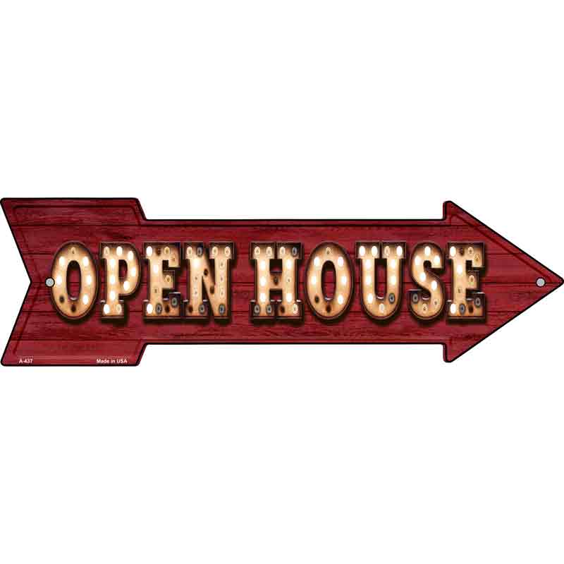 Open House Bulb Letters Wholesale Novelty Arrow SIGN