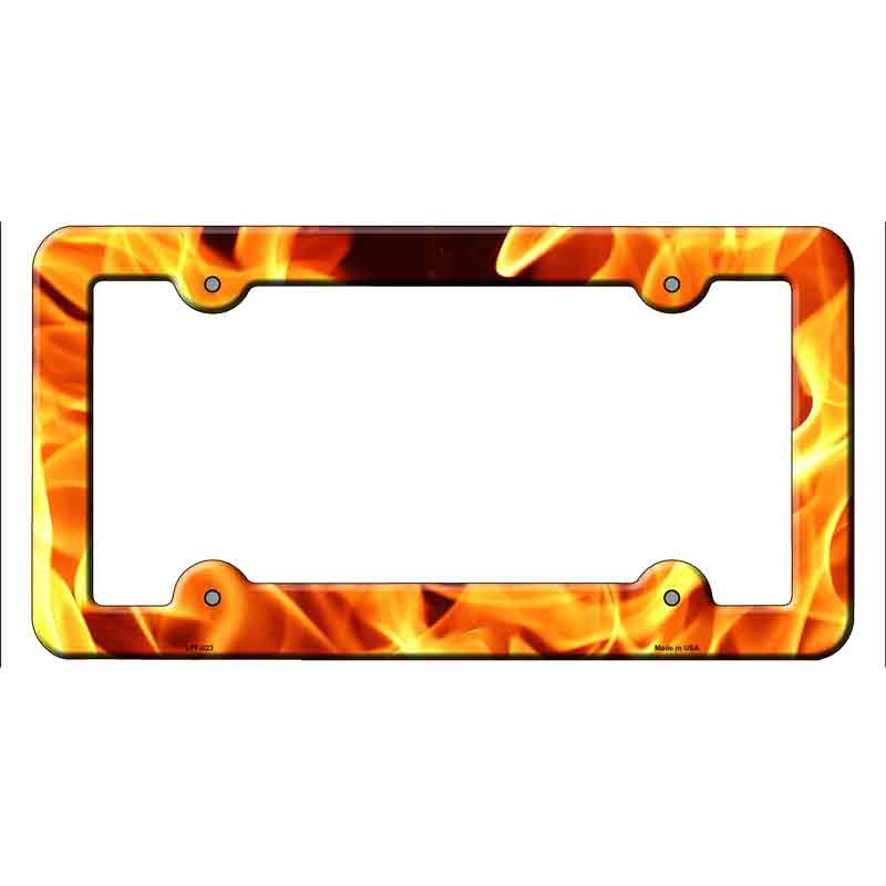 Flames Wholesale Novelty Metal License Plate FRAME