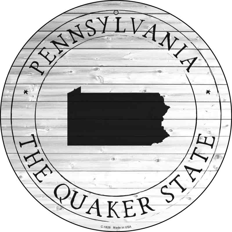 Pennsylvania Quaker State Wholesale Novelty Metal Circle SIGN C-1828
