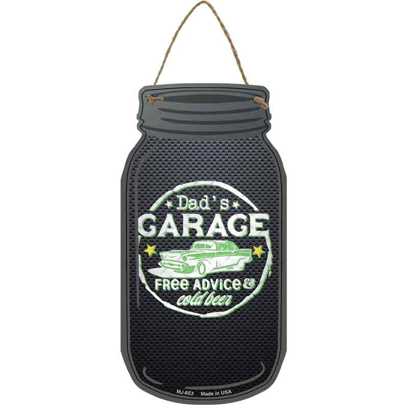 Dads Garage Green Wholesale Novelty Metal Mason Jar SIGN