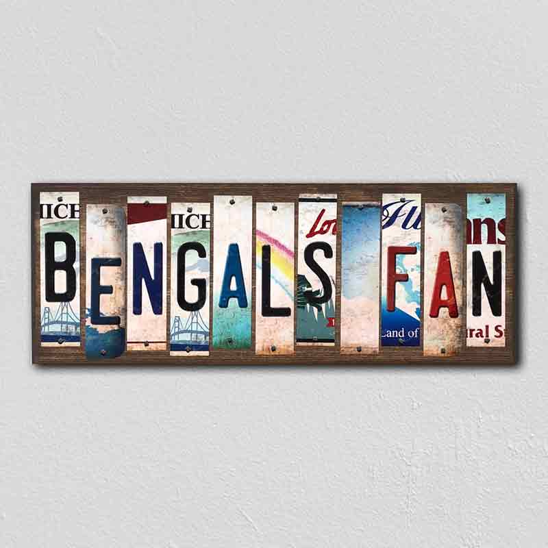 Bengals FAN Wholesale Novelty License Plate Strips Wood Sign