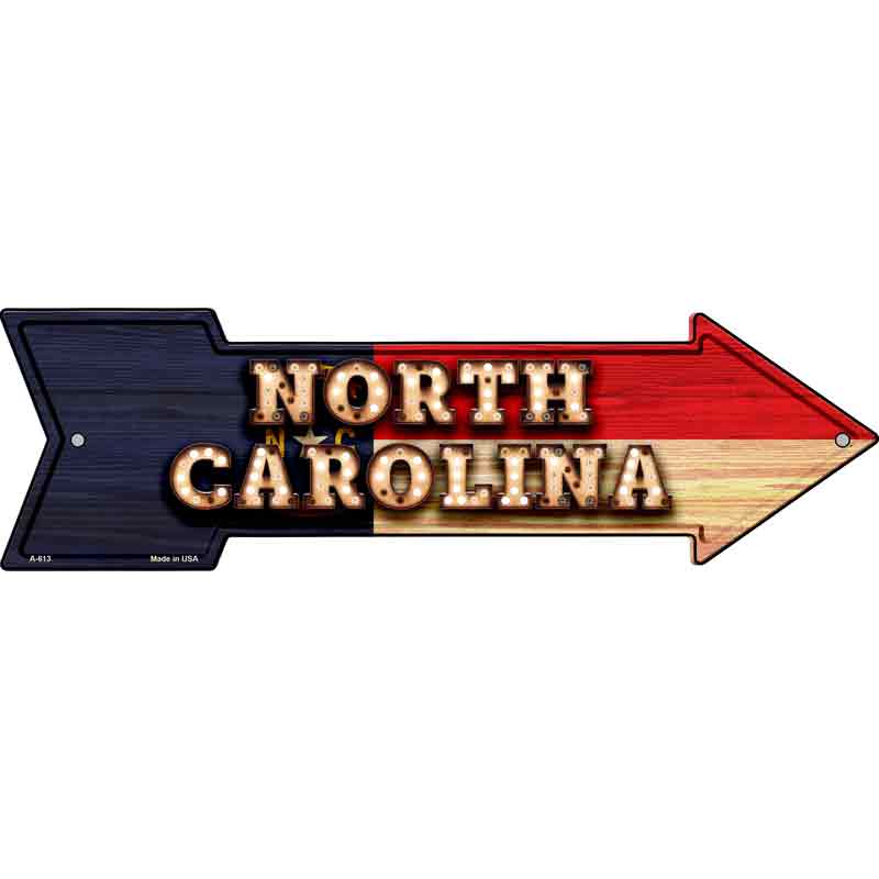 North Carolina Bulb Lettering With State FLAG Wholesale Novelty Arrows