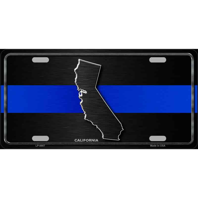 California Thin Blue Line Wholesale Metal Novelty LICENSE PLATE
