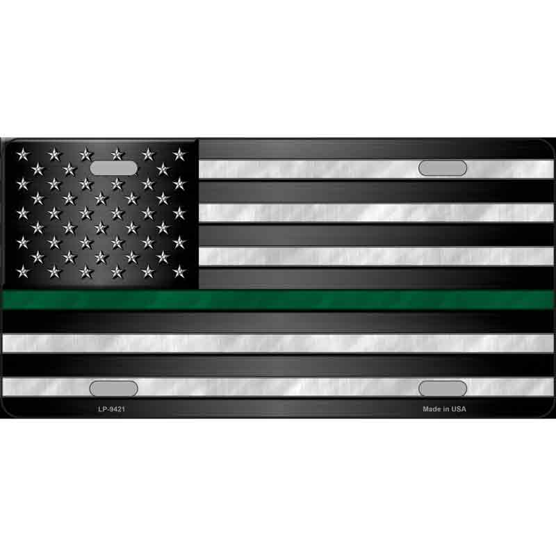 American FLAG Thin Green Line Novelty Wholesale Metal License Plate