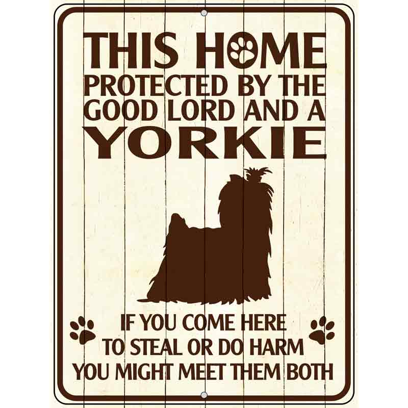 This Home Protected By A Yorkie Parking SIGN Metal Novelty Wholesale