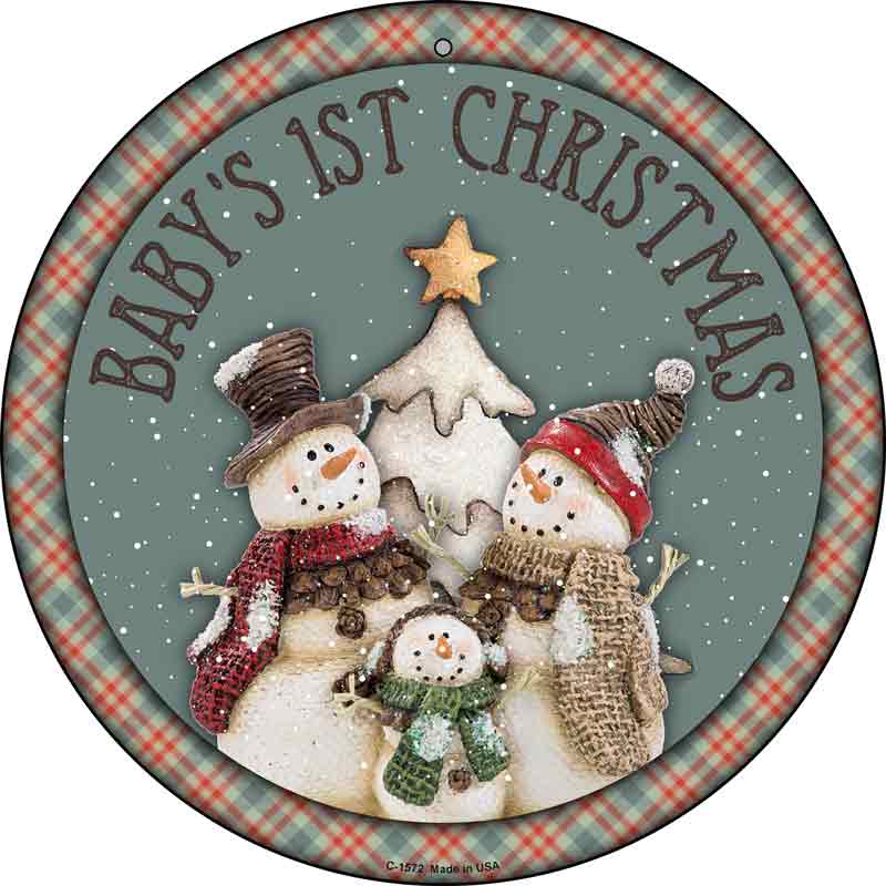 Babys First CHRISTMAS Wholesale Novelty Metal Circle Sign