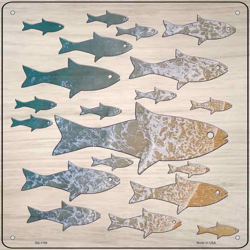 School of Fish Wholesale Novelty Metal Square SIGN
