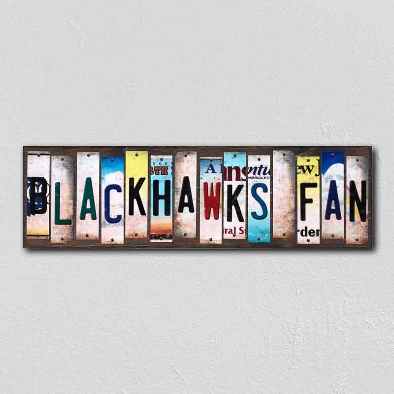 Blackhawks Fan Wholesale Novelty License Plate Strips Wood Sign