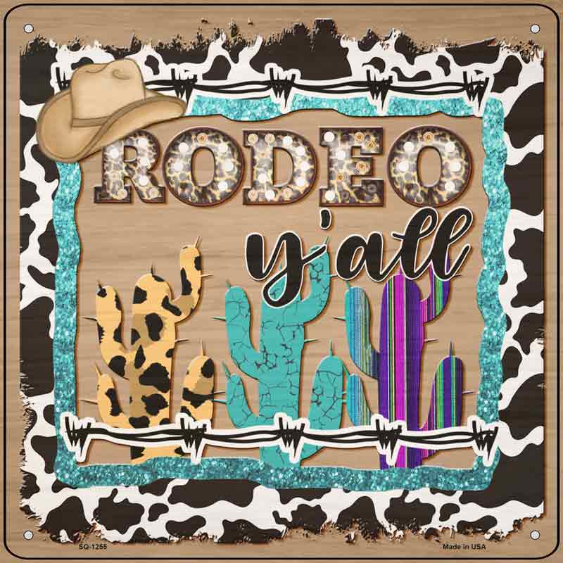 Rodeo Yall Wholesale Novelty Metal Square SIGN