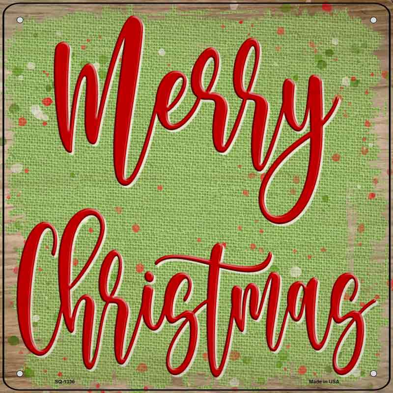 Merry CHRISTMAS Green Wholesale Novelty Metal Square Sign