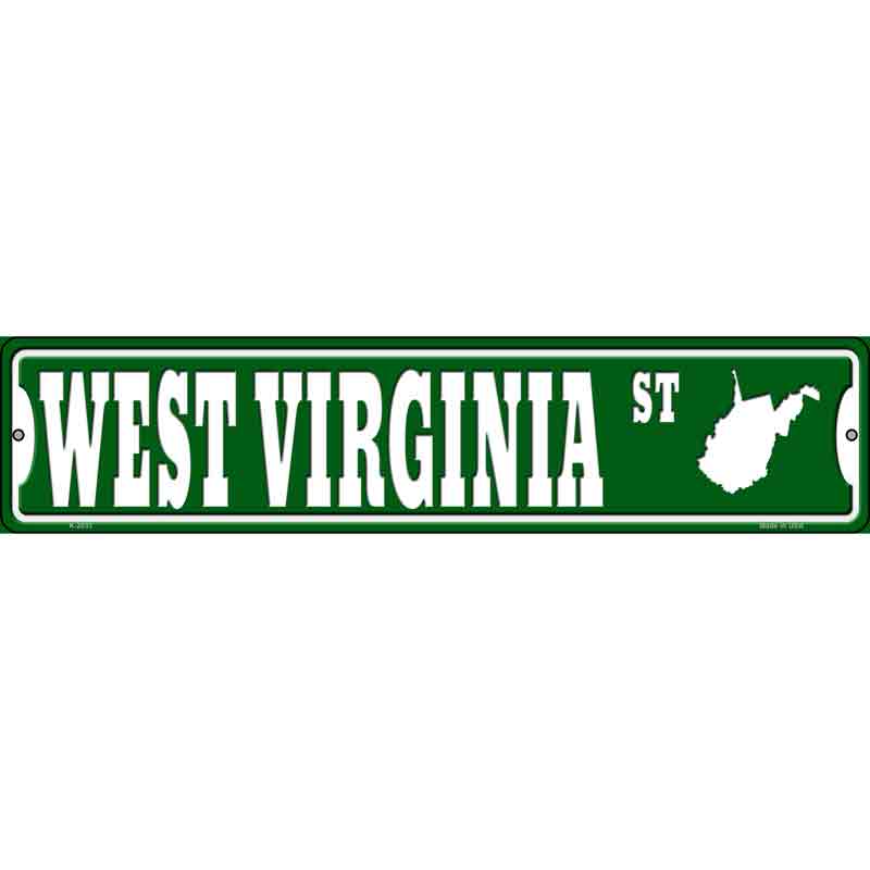 West Virginia St Silhouette Wholesale Novelty Small Metal Street SIGN