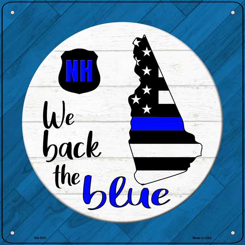 New Hampshire Back The Blue Wholesale Novelty Metal Square SIGN