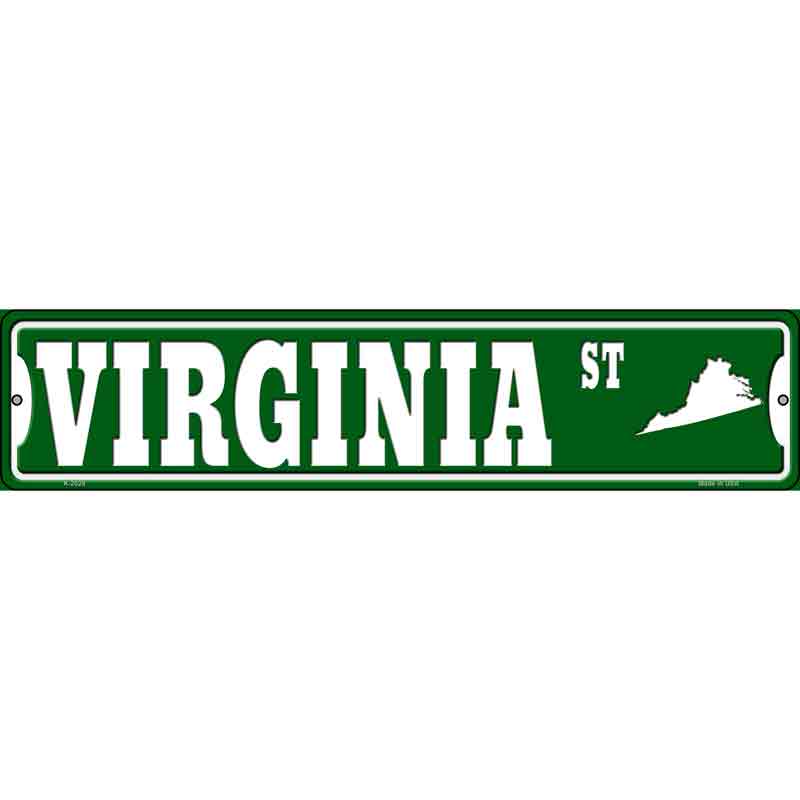 Virginia St Silhouette Wholesale Novelty Small Metal Street SIGN