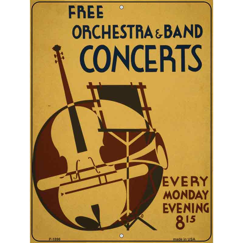 Free Concerts Vintage POSTER Wholesale Parking Sign