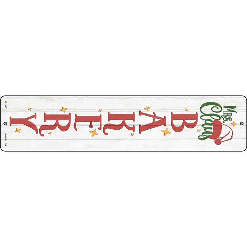 Mrs Claus Bakery White Wholesale Novelty Small Metal Street Sign