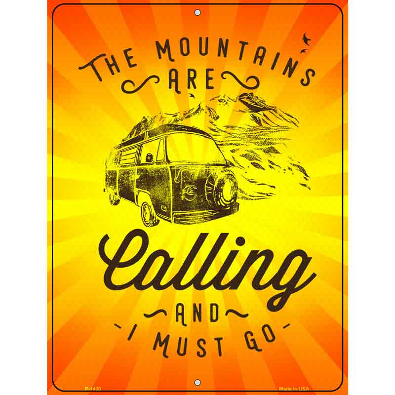 The Mountains Are Calling Wholesale Metal Novelty Parking SIGN