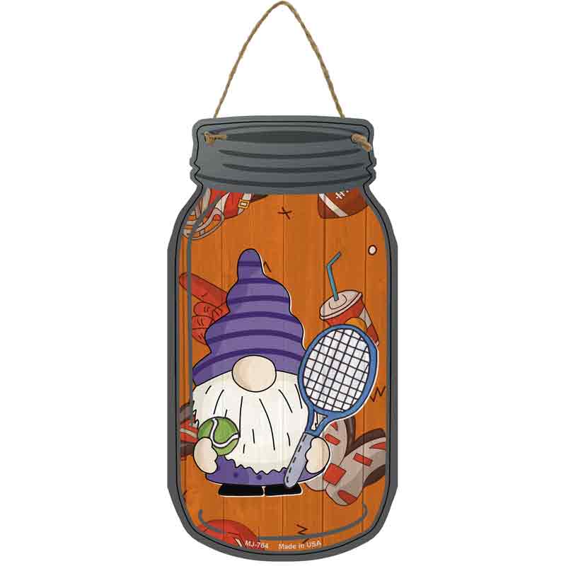 Gnome Playing Tennis Wholesale Novelty Metal Mason Jar SIGN