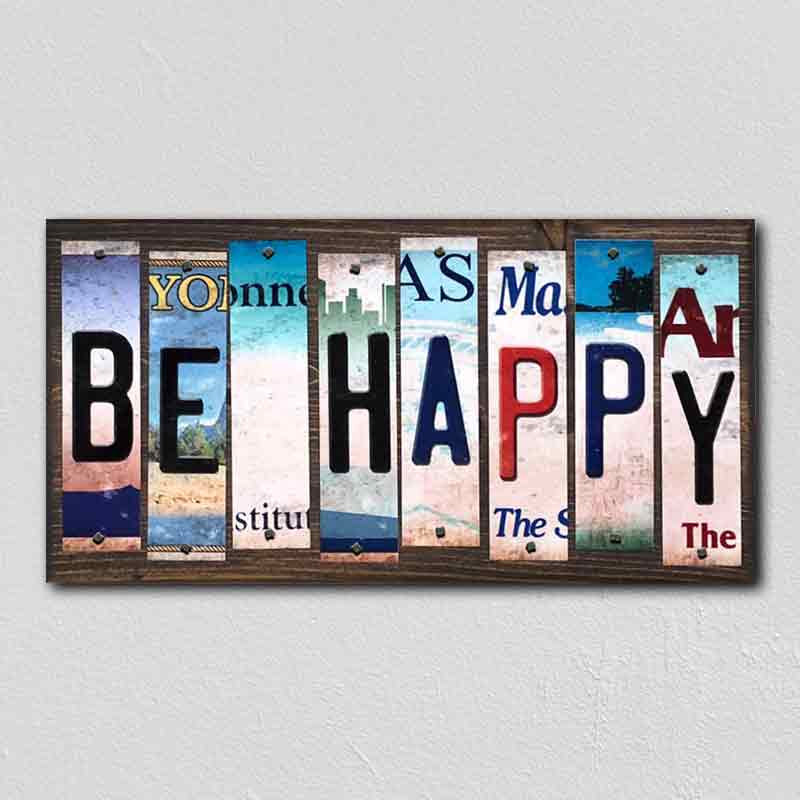 Be Happy Wholesale Novelty License Plate Strips Wood Sign