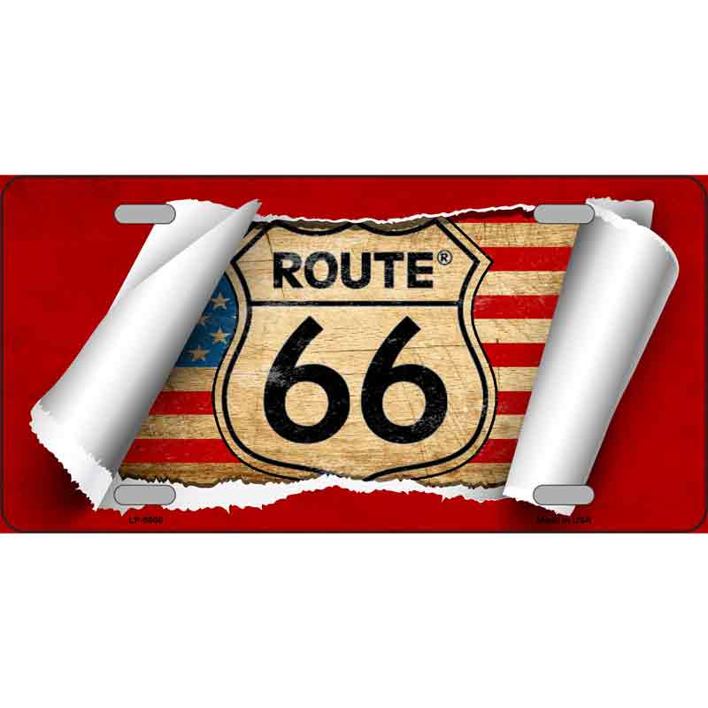 ROUTE 66 Scroll Wholesale Metal Novelty License Plate