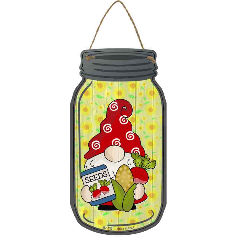 Gnome With Corn and Beets Wholesale Novelty Metal Mason Jar SIGN