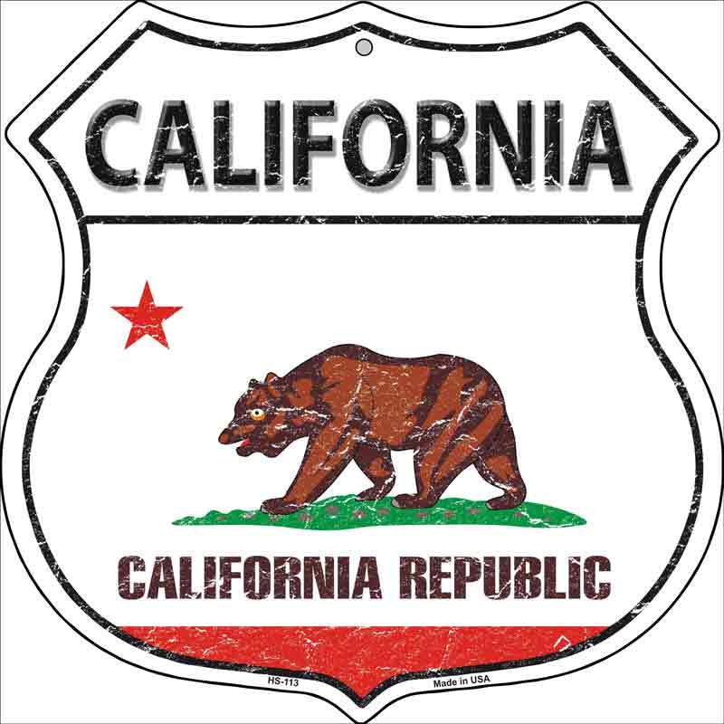 California State FLAG Highway Shield Wholesale Metal Sign