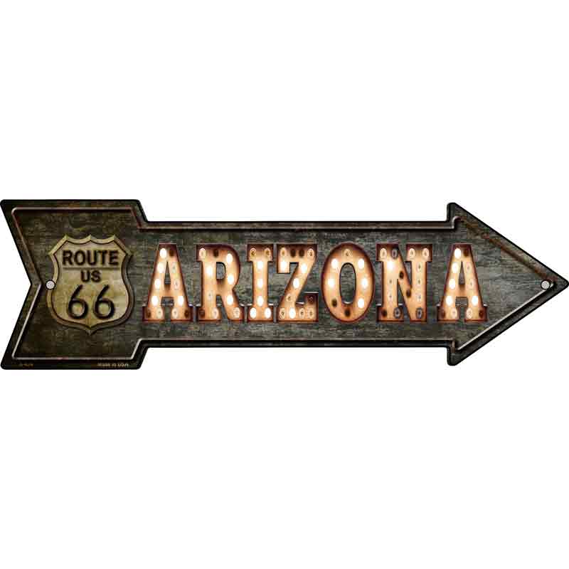 Arizona ROUTE 66 Bulb Letters Wholesale Novelty Metal Arrow Sign
